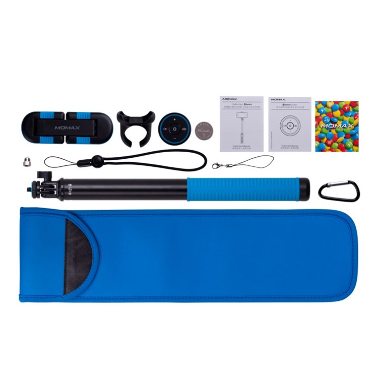 MOMAX Selfie Hero XL Touchless Stick Extendable Self-portrait Monopod - Blue / Yellow-10