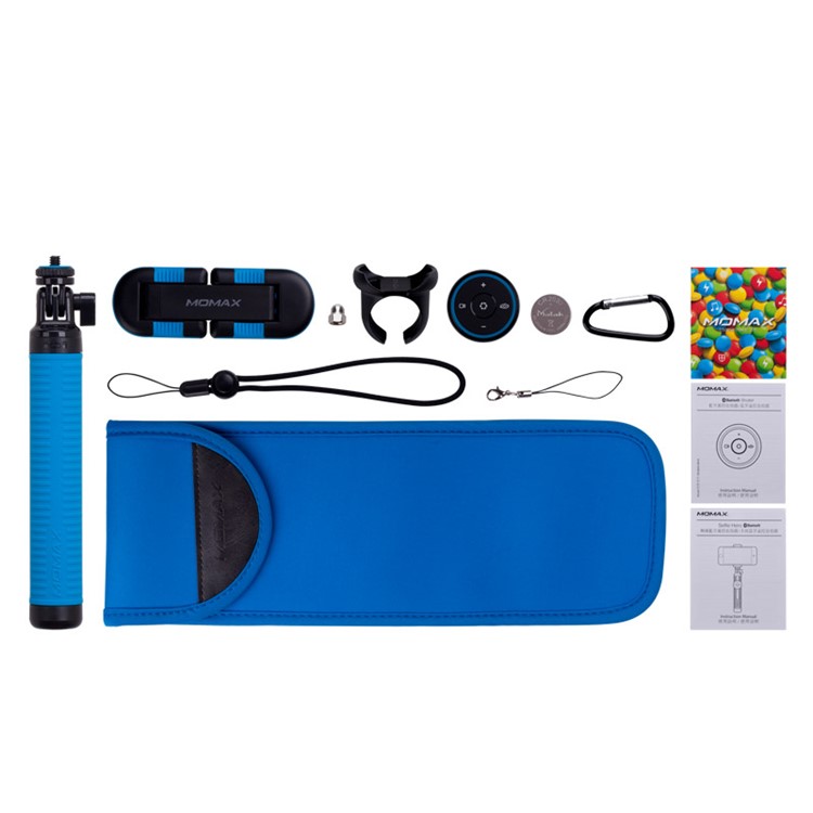 MOMAX Selfie Hero Touchless Gesture Shooting Bluetooth Selfie Stick Extendable, Max Length: 70cm - Blue-10