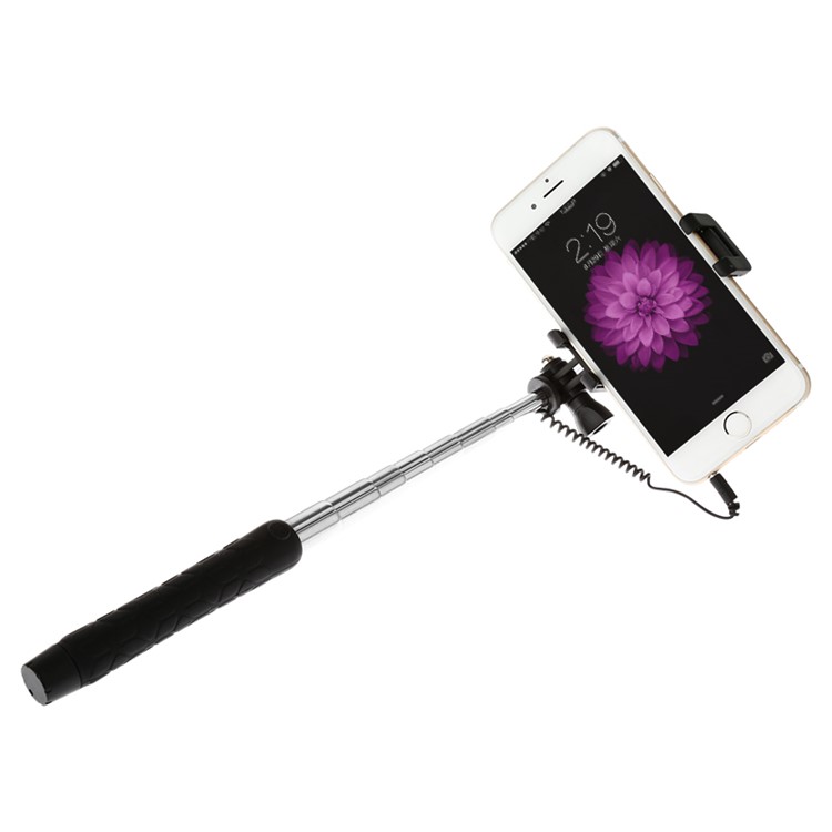 BASEUS 3.5mm Audio Wire Control Extendable Mini Handheld Selfie Stick - Black-1