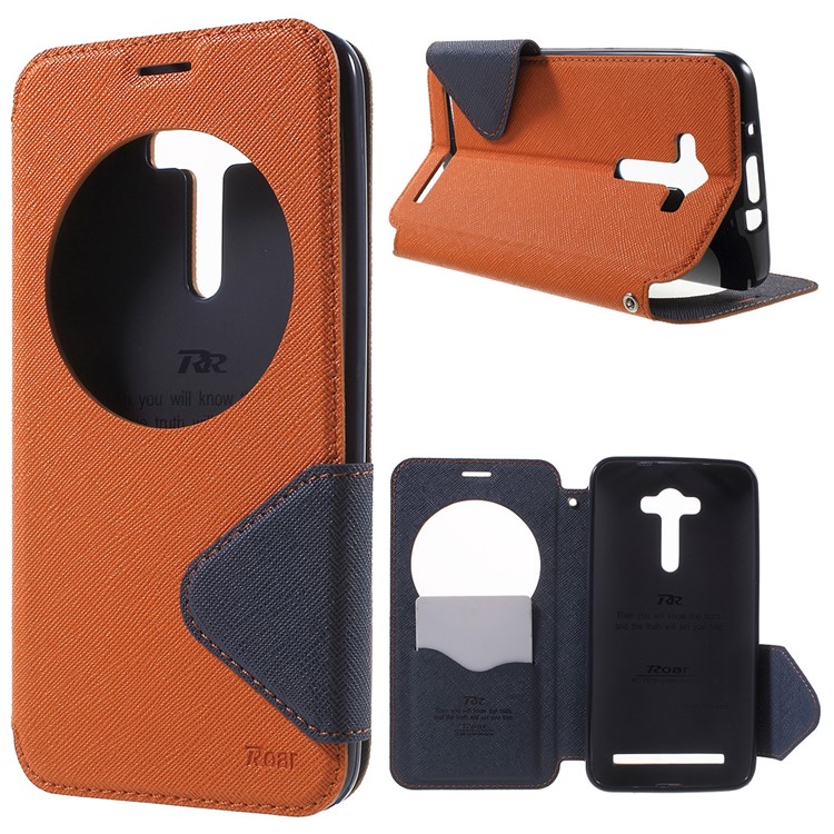 ROAR KOREA Diary View Window Leather Cover for Asus Zenfone 2 Laser ZE550KL ZE551KL - Orange-1