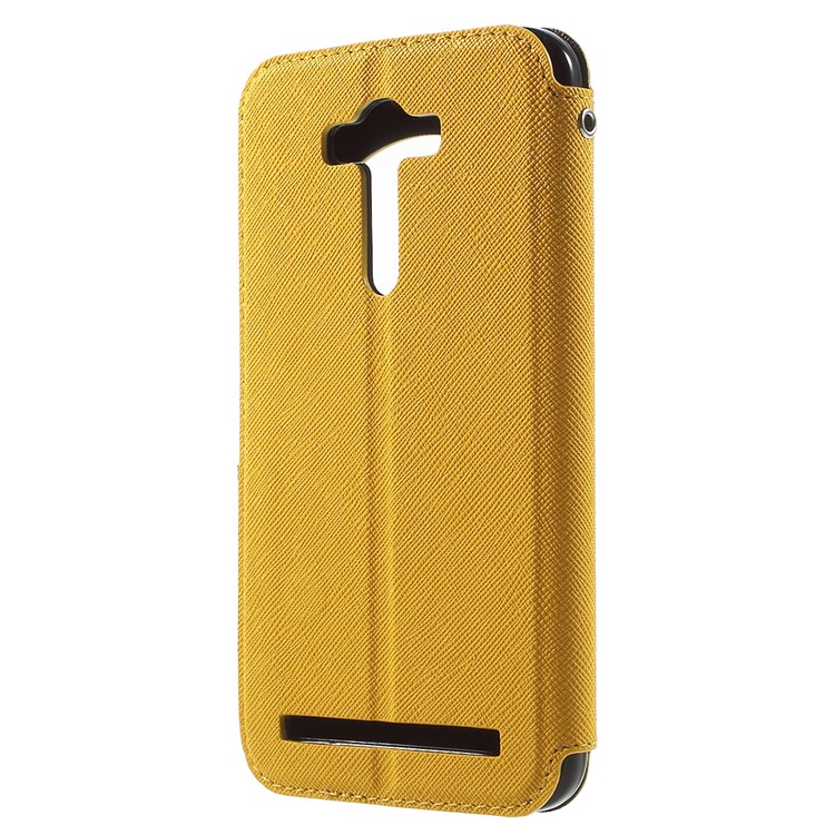 ROAR Diary View Window Leather Cover for Asus Zenfone 2 Laser ZE550KL ZE551KL - Yellow-2