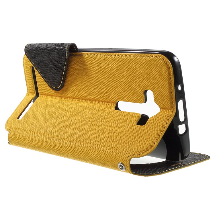 ROAR Diary View Window Leather Cover for Asus Zenfone 2 Laser ZE550KL ZE551KL - Yellow-3