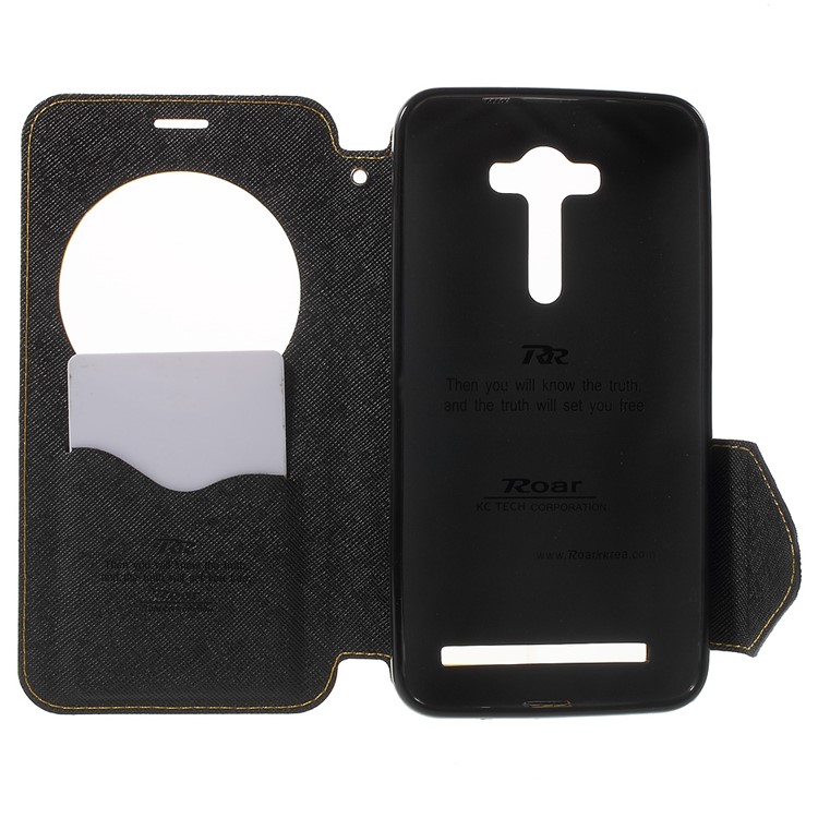 ROAR Diary View Window Leather Cover for Asus Zenfone 2 Laser ZE550KL ZE551KL - Yellow-4