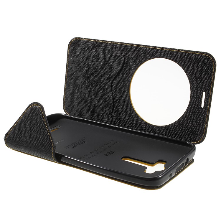ROAR Diary View Window Leather Cover for Asus Zenfone 2 Laser ZE550KL ZE551KL - Yellow-5
