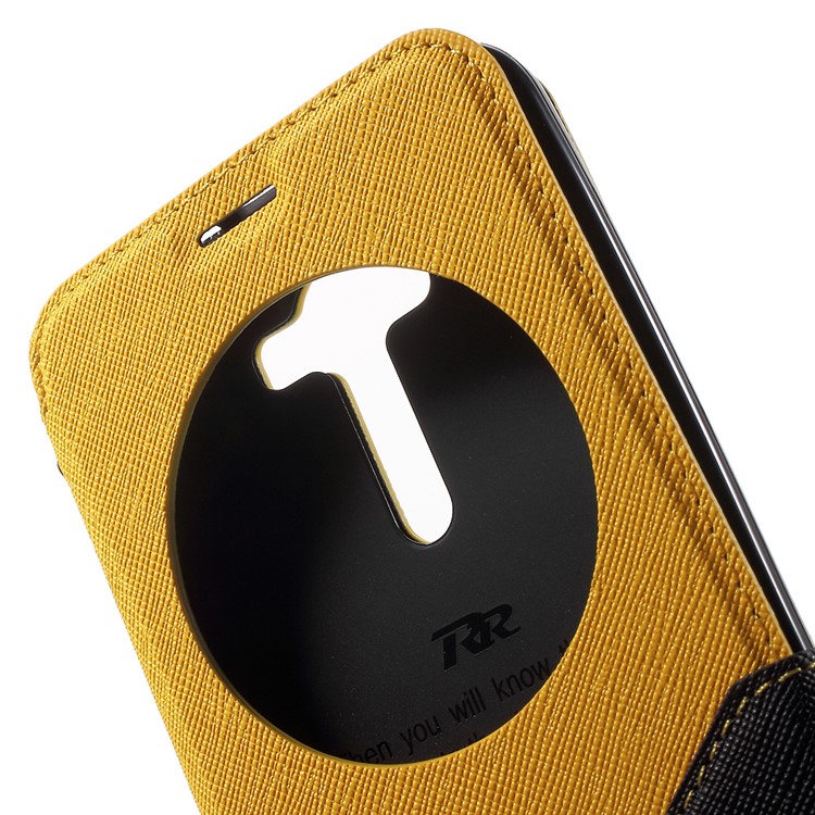 ROAR Diary View Window Leather Cover for Asus Zenfone 2 Laser ZE550KL ZE551KL - Yellow-7