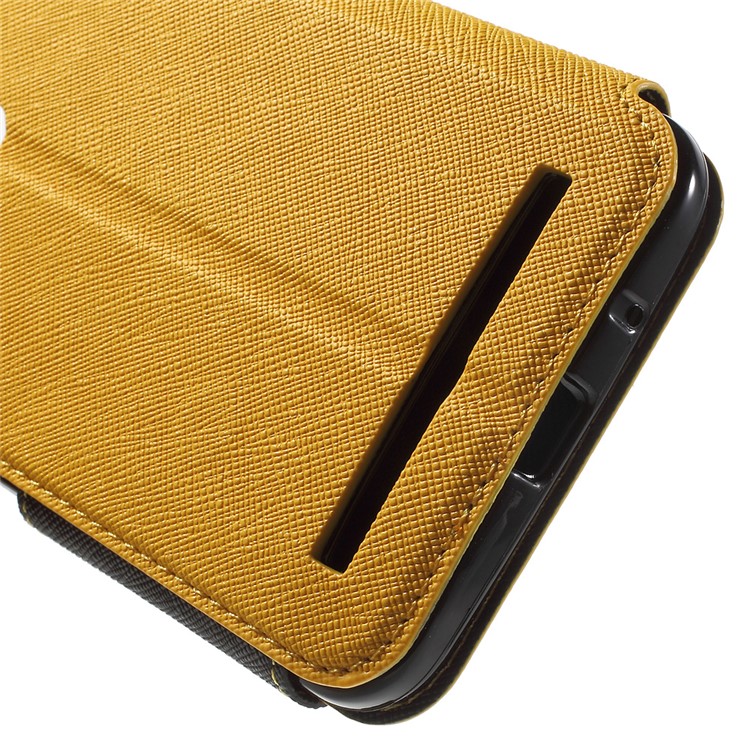 ROAR Diary View Window Leather Cover for Asus Zenfone 2 Laser ZE550KL ZE551KL - Yellow-8