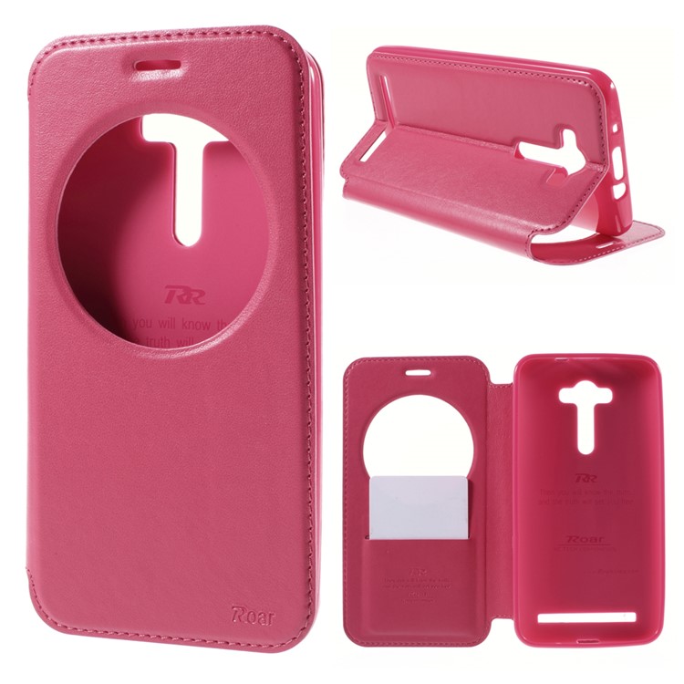 ROAR Noble Window View Leather Cover for Asus Zenfone 2 Laser ZE550KL ZE551KL - Rose-1