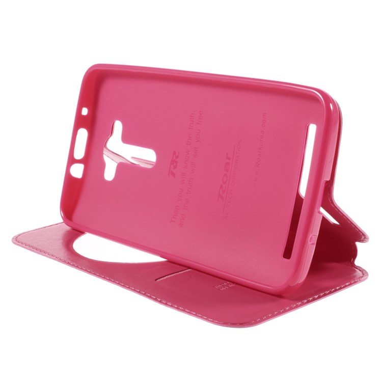ROAR Noble Window View Leather Cover for Asus Zenfone 2 Laser ZE550KL ZE551KL - Rose-4