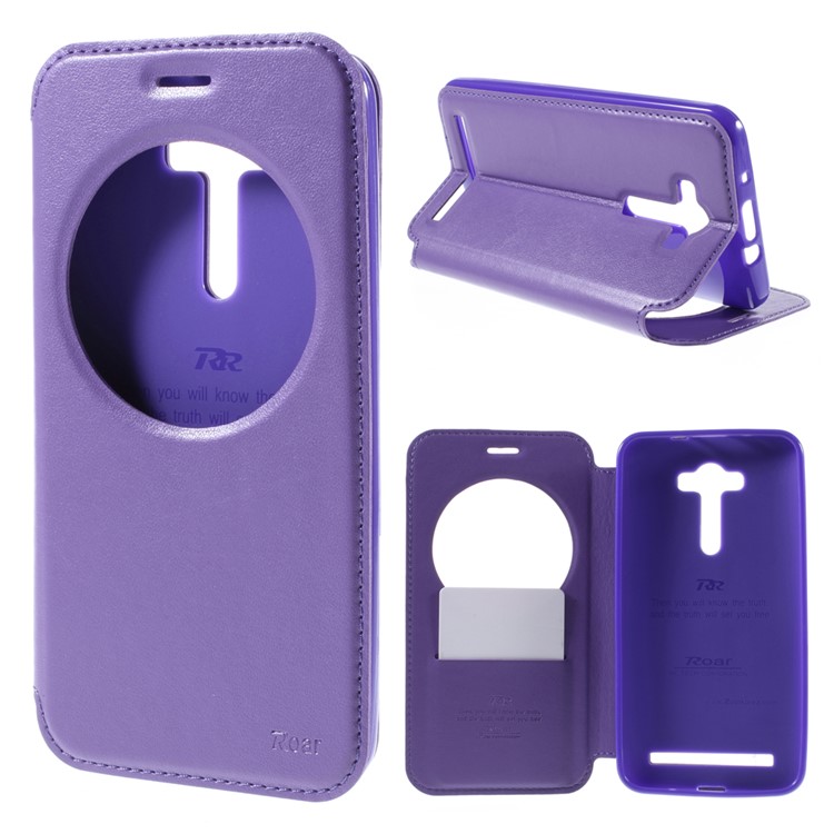 ROAR KOREA for Asus Zenfone 2 Laser ZE550KL ZE551KL Noble Window View Leather Cover - Purple-1