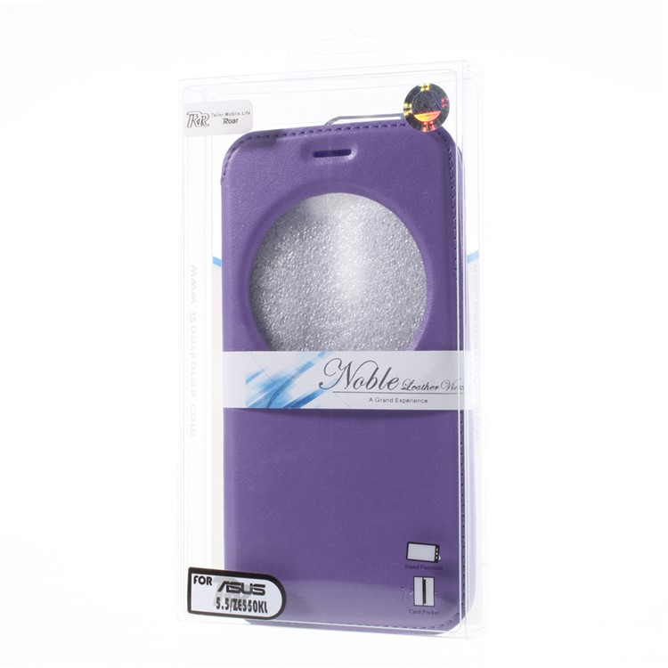 ROAR KOREA for Asus Zenfone 2 Laser ZE550KL ZE551KL Noble Window View Leather Cover - Purple-10