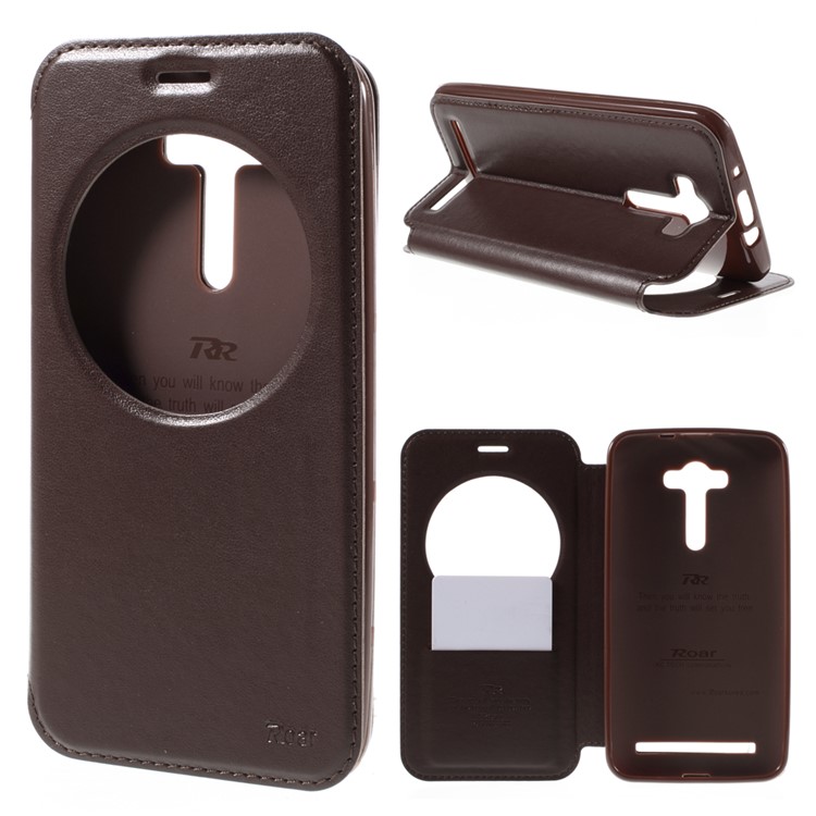 ROAR KOREA Noble Leather View Case Cover for Asus Zenfone 2 Laser ZE550KL ZE551KL - Coffee-1