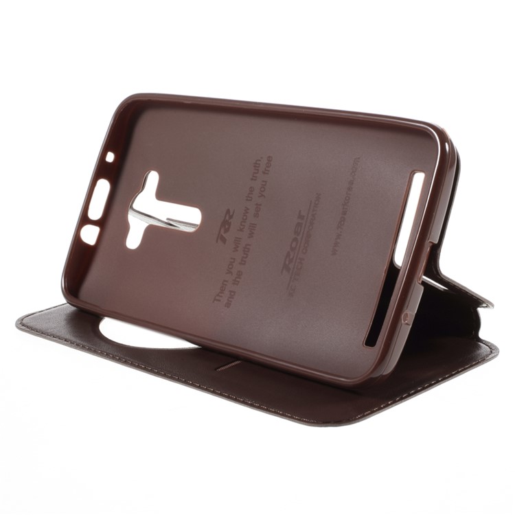ROAR KOREA Noble Leather View Case Cover for Asus Zenfone 2 Laser ZE550KL ZE551KL - Coffee-4