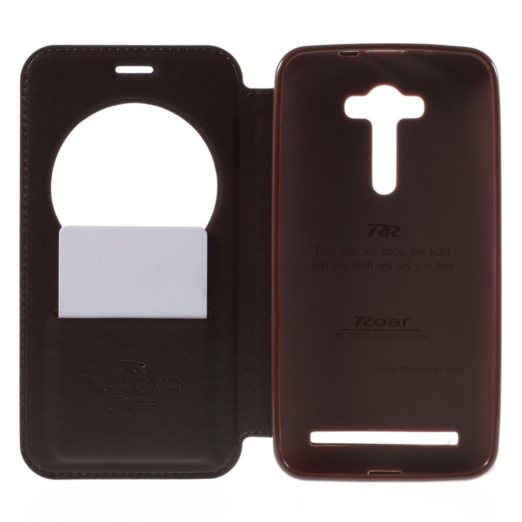 ROAR KOREA Noble Leather View Case Cover for Asus Zenfone 2 Laser ZE550KL ZE551KL - Coffee-6