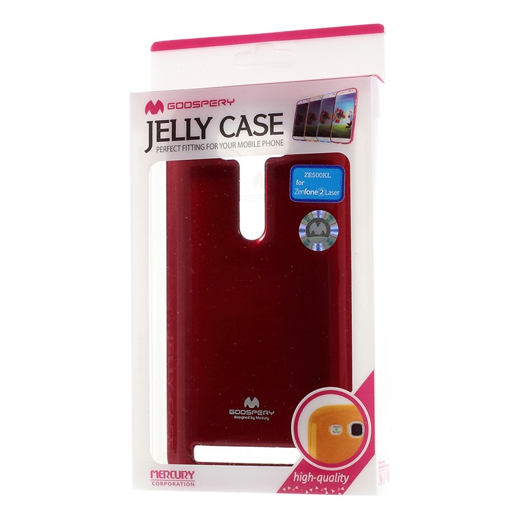 MERCURY GOOSPERY Glitter Powder TPU Gel Case for Asus Zenfone 2 Laser ZE500KG ZE500KL 5.0-inch - Red-6