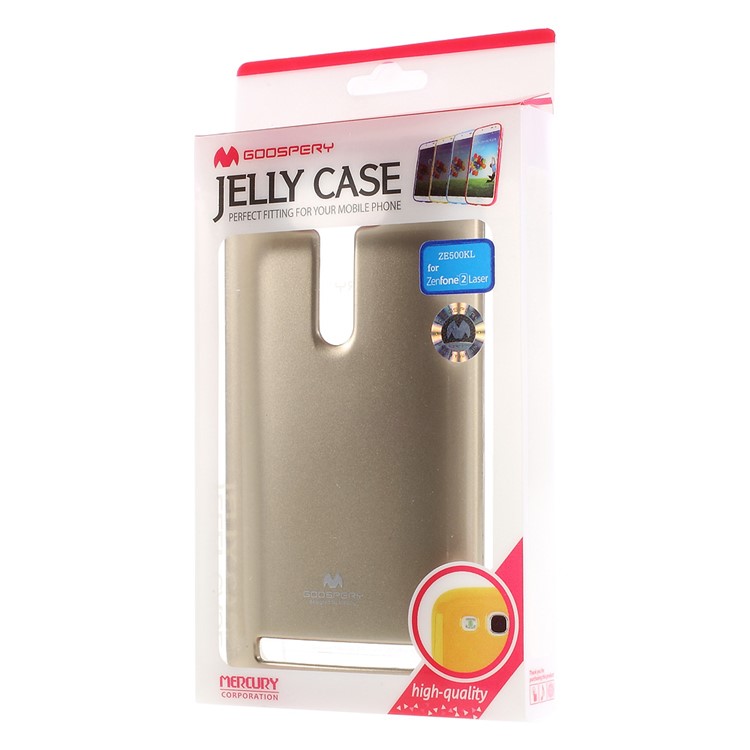MERCURY GOOSPERY Glitter Powder TPU Phone Cover for Asus Zenfone 2 Laser ZE500KG ZE500KL 5.0-inch - Champagne-6