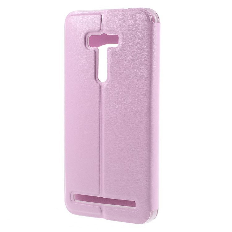 View Window Smart Leather Case for Asus Zenfone Selfie ZD551KL - Pink-2