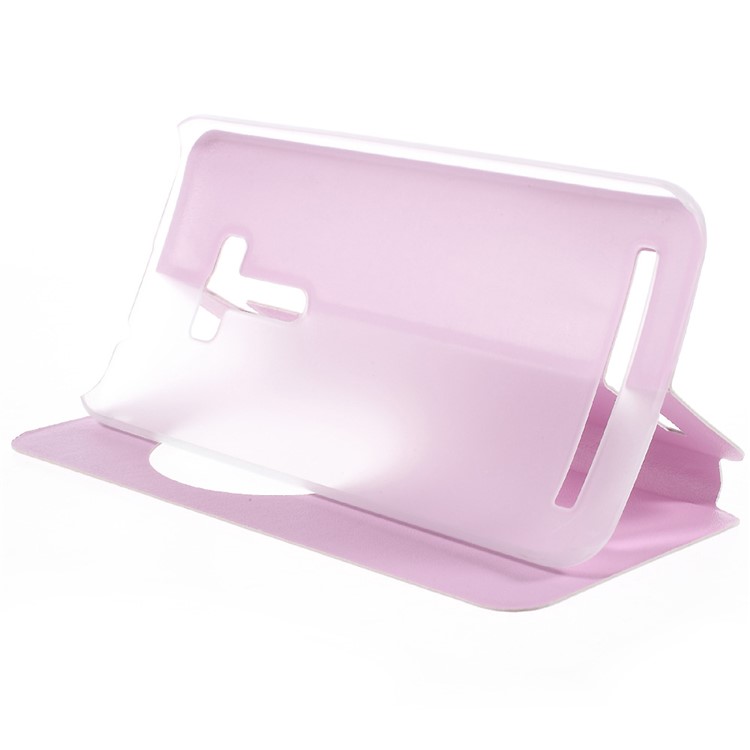 View Window Smart Leather Case for Asus Zenfone Selfie ZD551KL - Pink-4