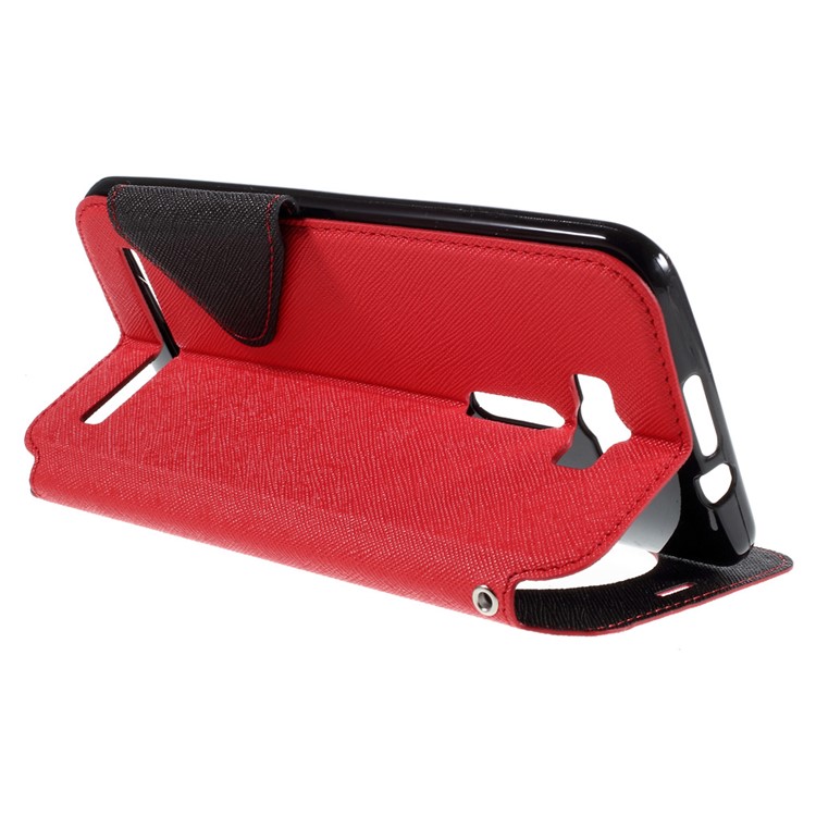 ROAR CORÉIA Janela De Exibição De Diário Capa De Couro Para Asus Zenfone 2 Laser ZE601KL ZE600KL - Vermelho-5