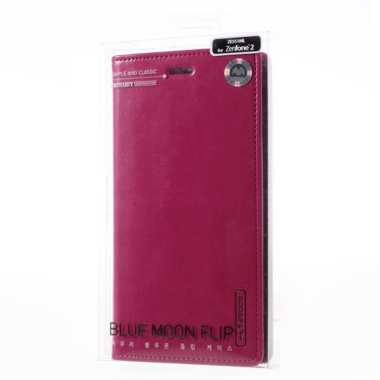 MERCURY GOOSPERY Blue Moon Leather Wallet Cover Case for Asus Zenfone 2 ZE550ML ZE551ML - Rose-10