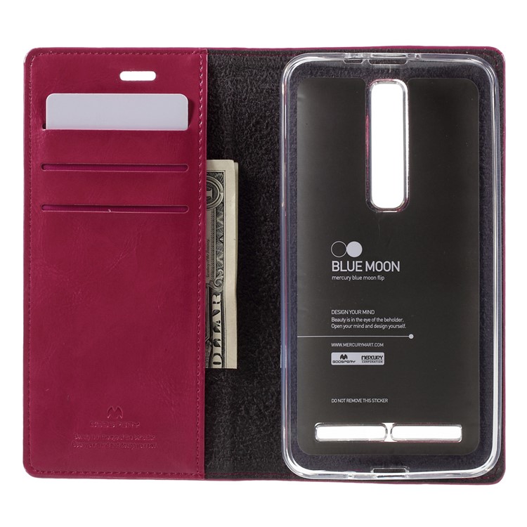 MERCURY GOOSPERY Blue Moon Leather Wallet Cover Case for Asus Zenfone 2 ZE550ML ZE551ML - Rose-6