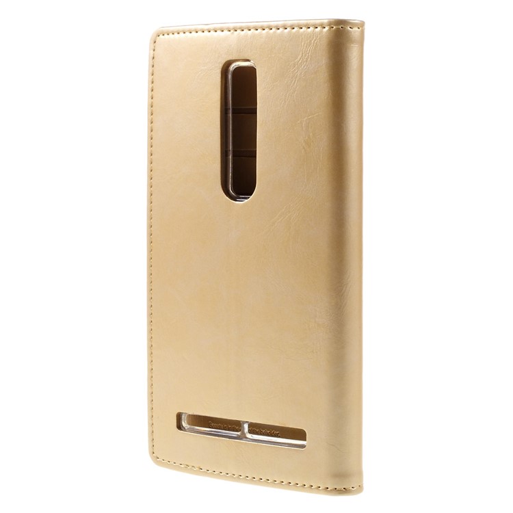MERCURY GOOSPERY Blue Moon PU Leather Wallet Case for Asus Zenfone 2 ZE550ML ZE551ML - Gold-2