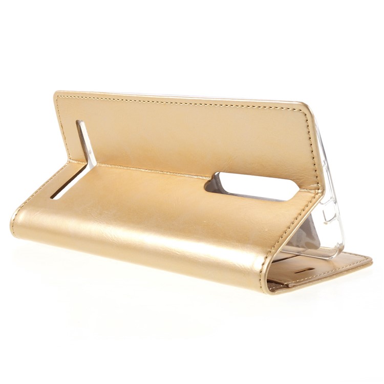 MERCURY GOOSPERY Blue Moon PU Leather Wallet Case for Asus Zenfone 2 ZE550ML ZE551ML - Gold-5