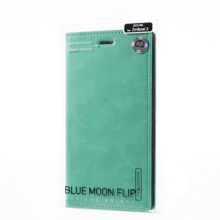 MERCURY GOOSPERY Blue Moon Leather Wallet Case for Asus Zenfone 2 ZE550ML ZE551ML - Cyan-10