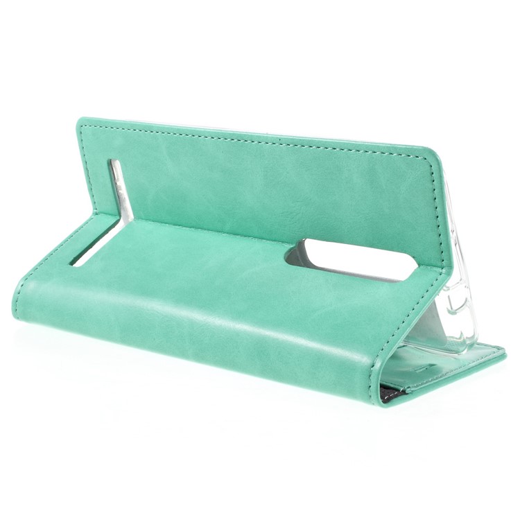 MERCURY GOOSPERY Blue Moon Leather Wallet Case for Asus Zenfone 2 ZE550ML ZE551ML - Cyan-5