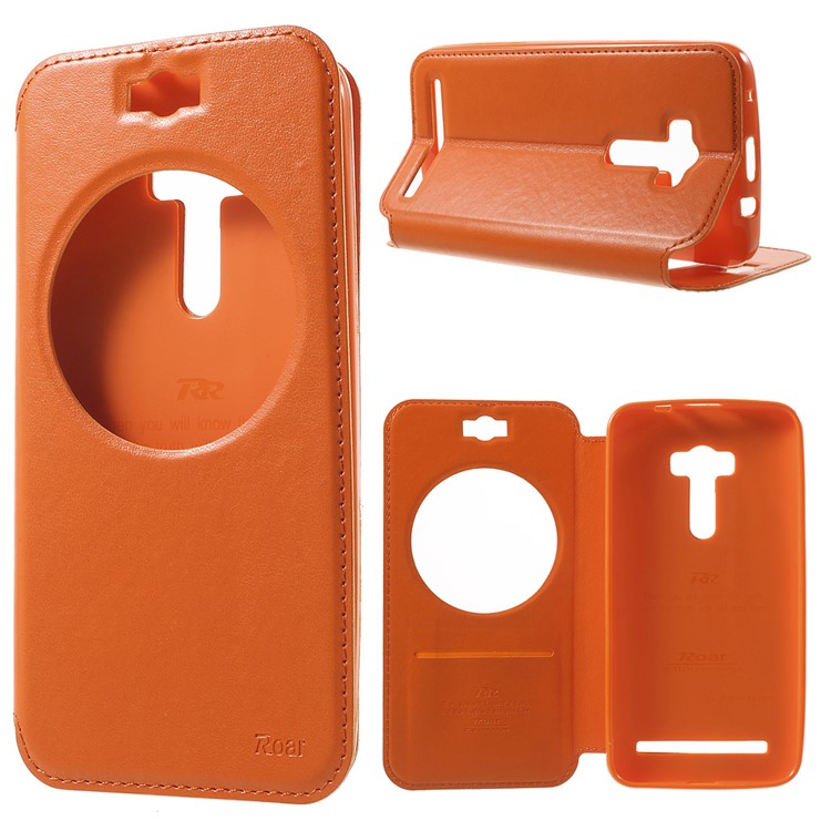 ROAR KOREA Noble View Leather Phone Case for Asus Zenfone Selfie ZD551KL - Orange-1