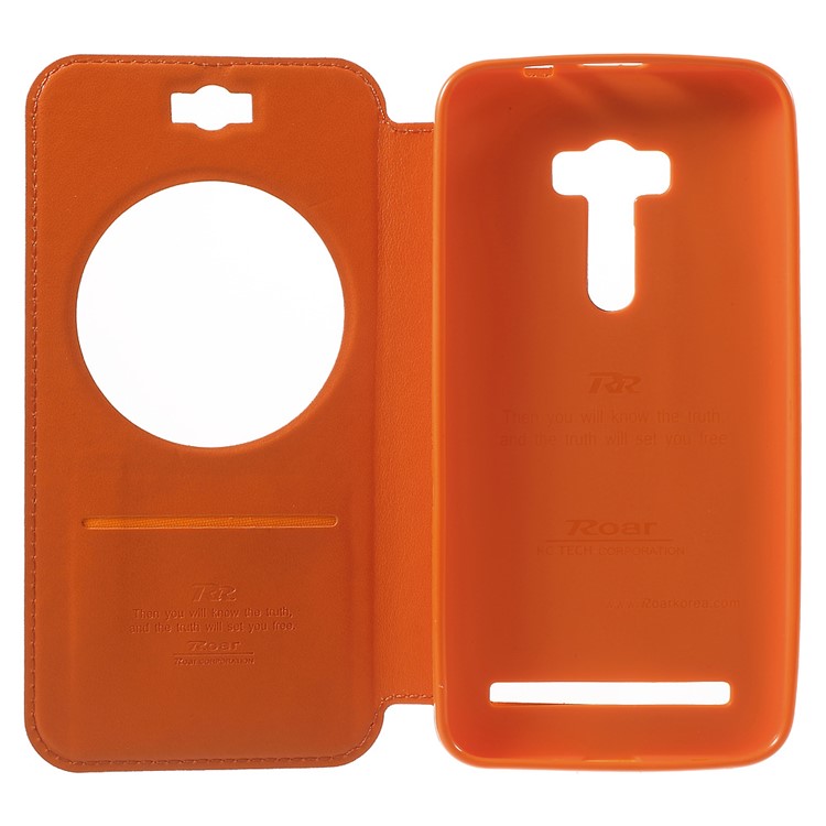 ROAR KOREA Noble View Leather Phone Case for Asus Zenfone Selfie ZD551KL - Orange-4