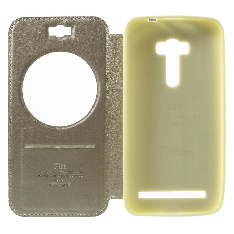 ROAR KOREA Noble Leather View Cover for Asus Zenfone Selfie ZD551KL - Gold-4