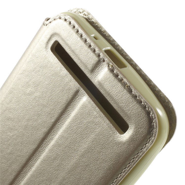 ROAR KOREA Noble Leather View Cover for Asus Zenfone Selfie ZD551KL - Gold-8