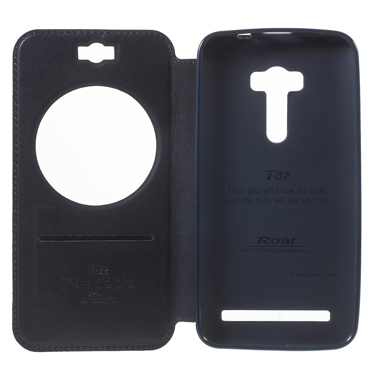 ROAR KOREA Noble Leather View Case for Asus Zenfone Selfie ZD551KL - Dark Blue-4