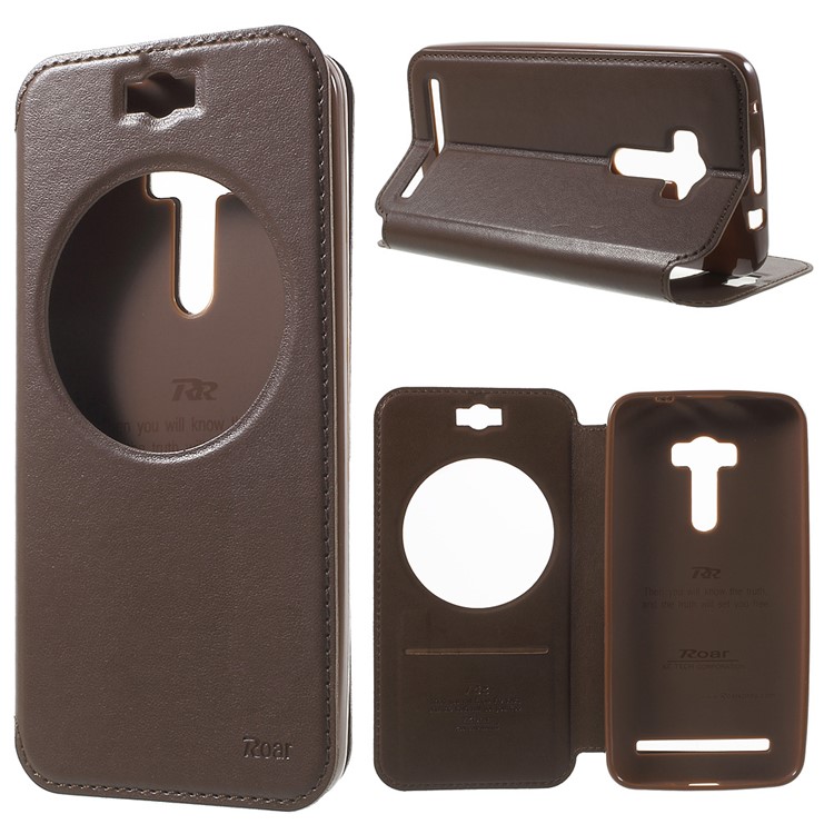 ROAR KOREA Noble Leather View Case for Asus Zenfone Selfie ZD551KL - Brown-1