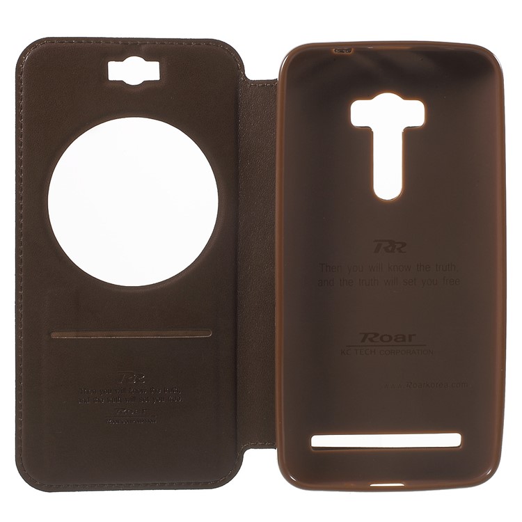 ROAR KOREA Noble Leather View Case for Asus Zenfone Selfie ZD551KL - Brown-4