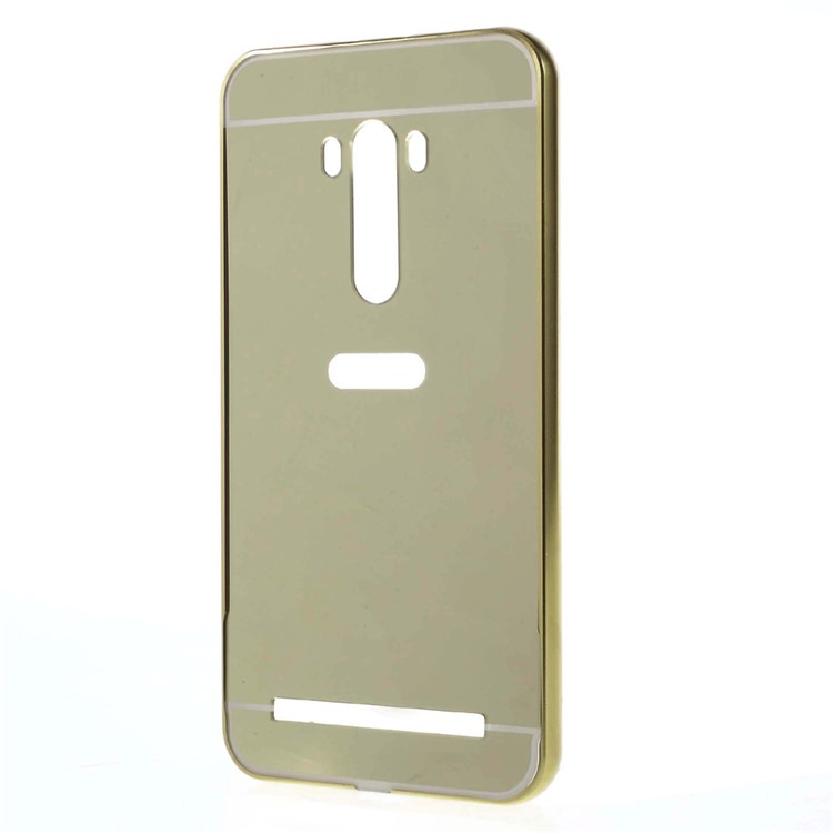 Sliding Metal Frame Plastic Back Case for Asus Zenfone Selfie ZD551KL - Champagne Gold-2