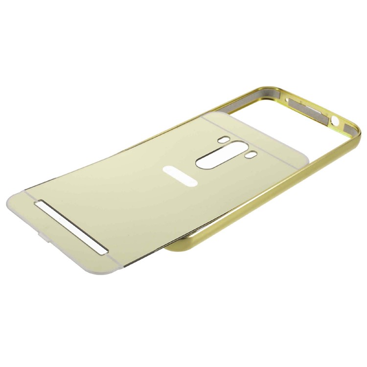 Sliding Metal Frame Plastic Back Case for Asus Zenfone Selfie ZD551KL - Champagne Gold-6