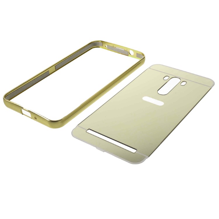 Sliding Metal Frame Plastic Back Case for Asus Zenfone Selfie ZD551KL - Champagne Gold-7