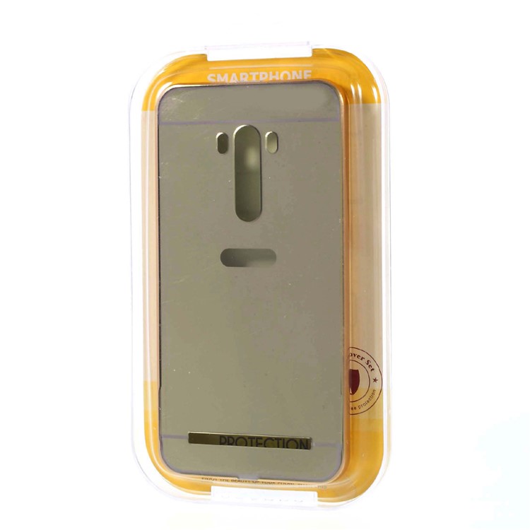 Sliding Metal Frame Plastic Back Case for Asus Zenfone Selfie ZD551KL - Champagne Gold-9