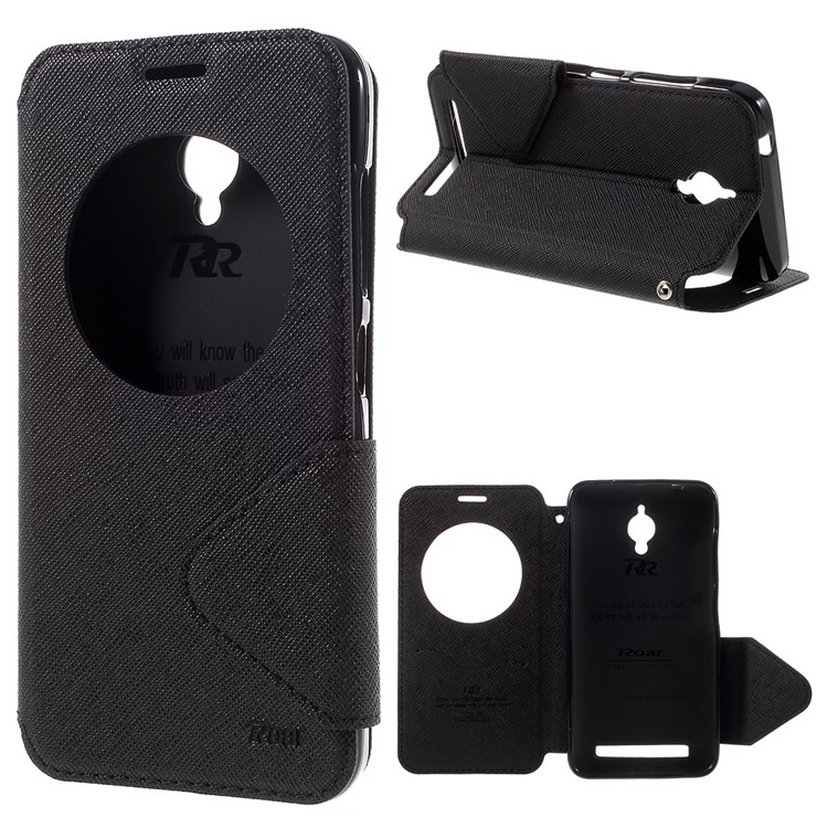 ROAR KOREA Diary View Window Leather Case for Asus Zenfone Go ZC500TG - Black-1