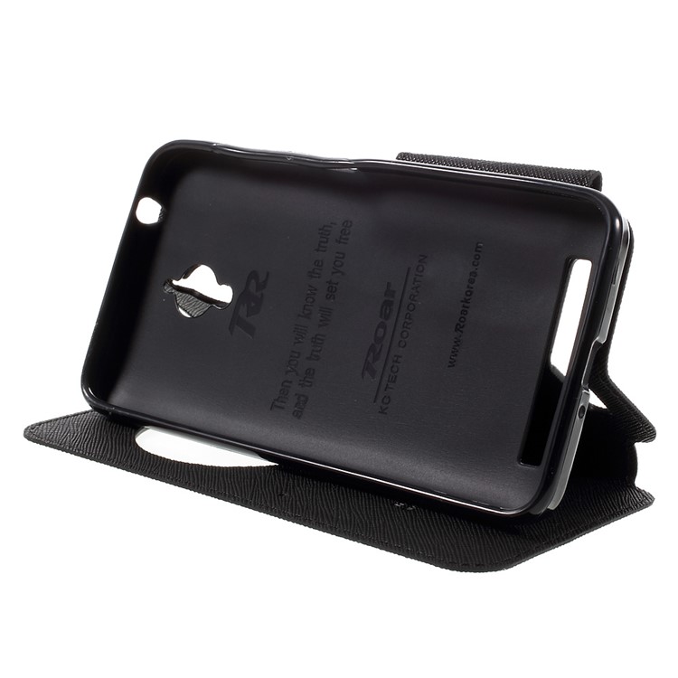 ROAR KOREA Diary View Window Leather Case for Asus Zenfone Go ZC500TG - Black-4