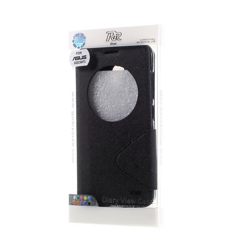 ROAR KOREA Diary View Window Leather Case for Asus Zenfone Go ZC500TG - Black-9