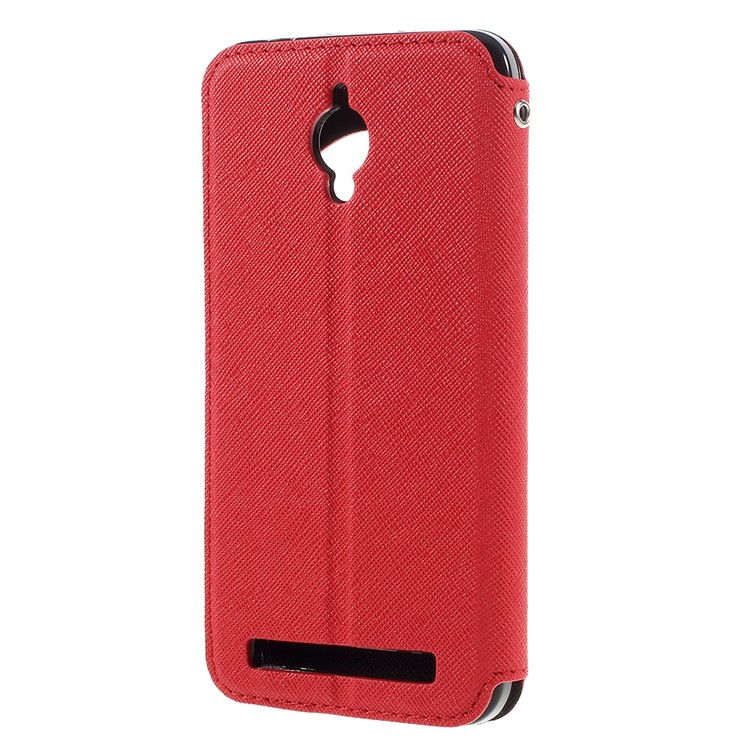 ROAR KOREA Diary View Window Leather Shell for Asus Zenfone Go ZC500TG - Red-2