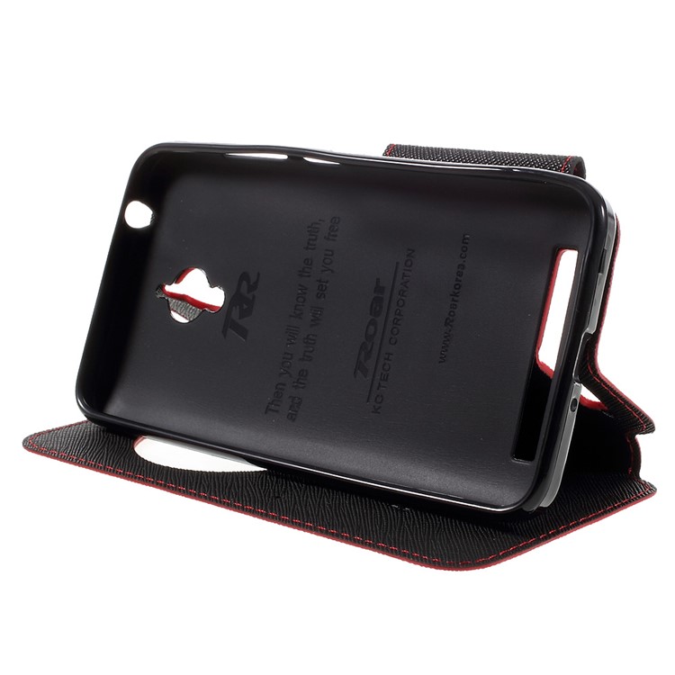 ROAR KOREA Diary View Window Leather Shell for Asus Zenfone Go ZC500TG - Red-4