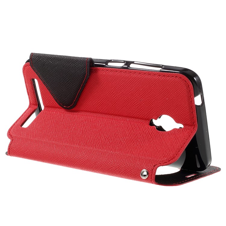 ROAR KOREA Diary View Window Leather Shell for Asus Zenfone Go ZC500TG - Red-5