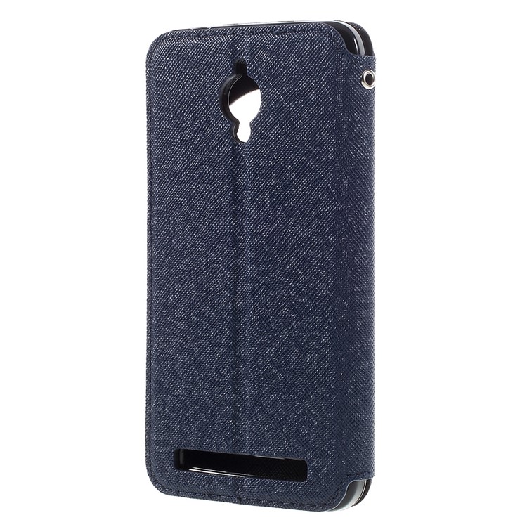 ROAR KOREA Diary View Window Leather Case for Asus Zenfone Go ZC500TG - Dark Blue-2