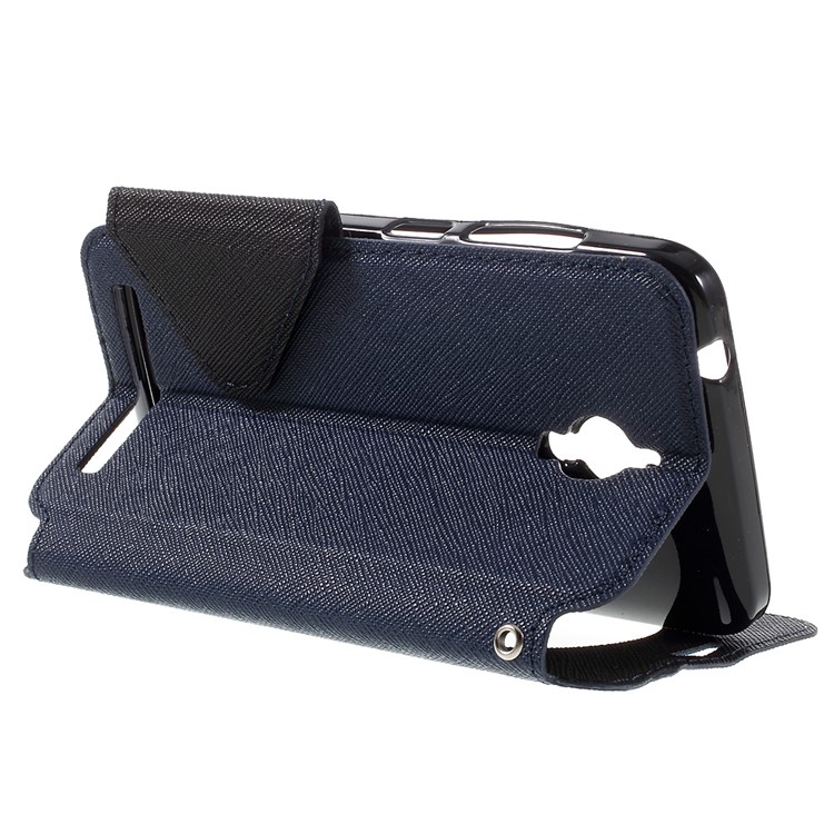 ROAR KOREA Diary View Window Leather Case for Asus Zenfone Go ZC500TG - Dark Blue-5