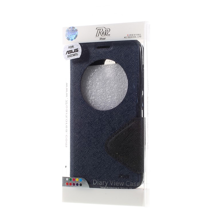 ROAR KOREA Diary View Window Leather Case for Asus Zenfone Go ZC500TG - Dark Blue-9
