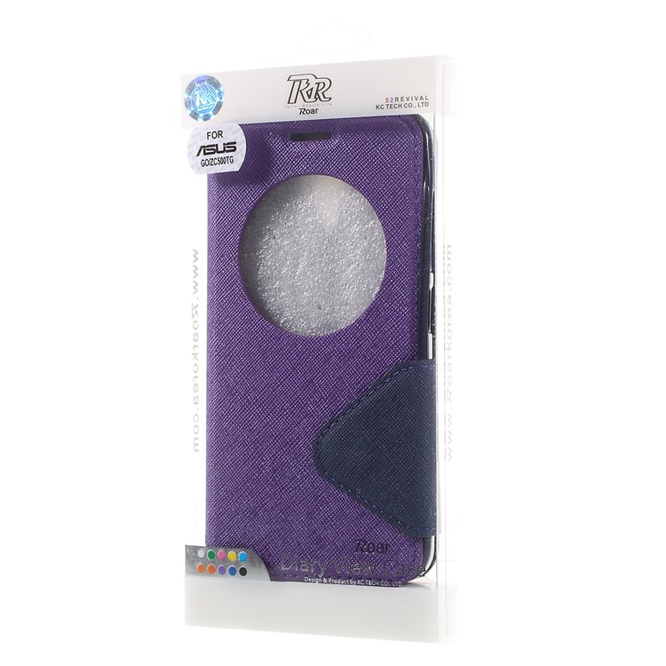 ROAR Diary View Window Leather Case for Asus Zenfone Go ZC500TG - Purple-9