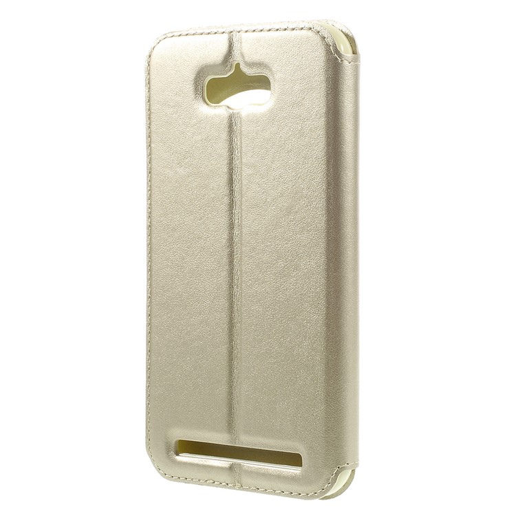 ROAR KOREA Leather Window Stand Case for Asus Zenfone Max ZC550KL - Champagne-2